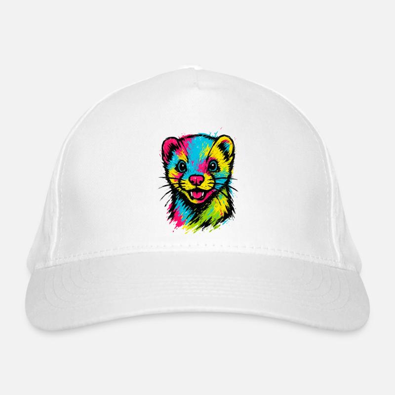 aPortrait de Furet Coloré Style Pop Art Fun Casquette classique bio