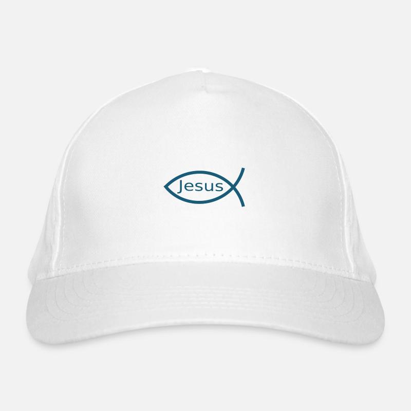 Jésus poisson Ichthys poisson poisson poisson - Casquette classique bio - blanc