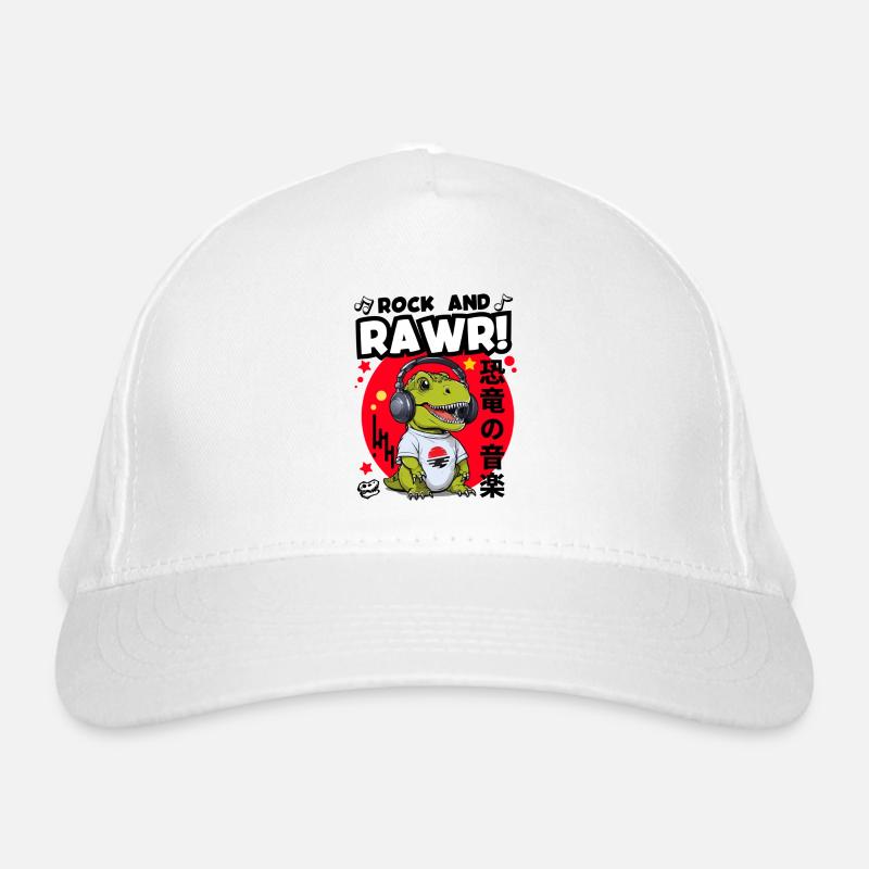 Conception de musique de dinosaure japonais Casquette classique bio