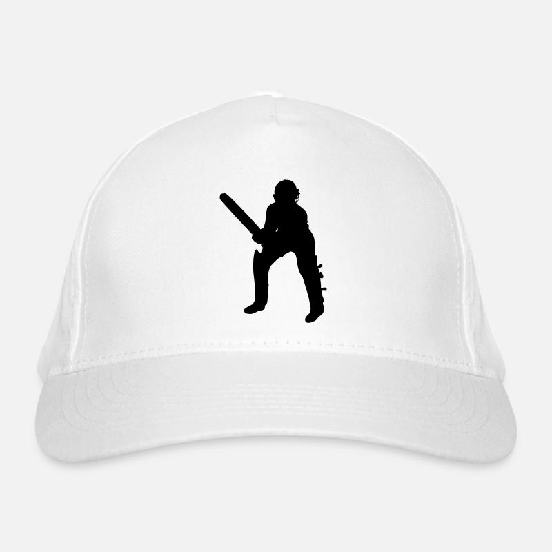 Cricket Batsman Batter Black Organic Baseball Cap