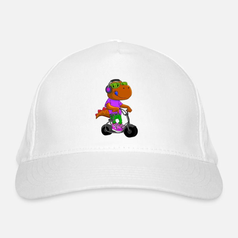 Dino Scooter Dino Lover Funny Gift Idea Organic Baseball Cap