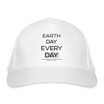 earth day every day - keep it clean - Organic Baseball Cap - white - Front
