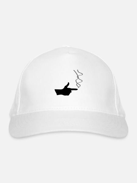 fingergun 2c - Organic Baseball Cap - white - Front