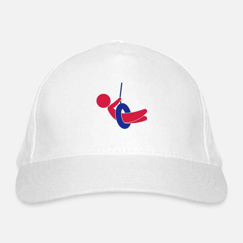Kind sitzt auf einer Schaukel Bio-Baseballkappe