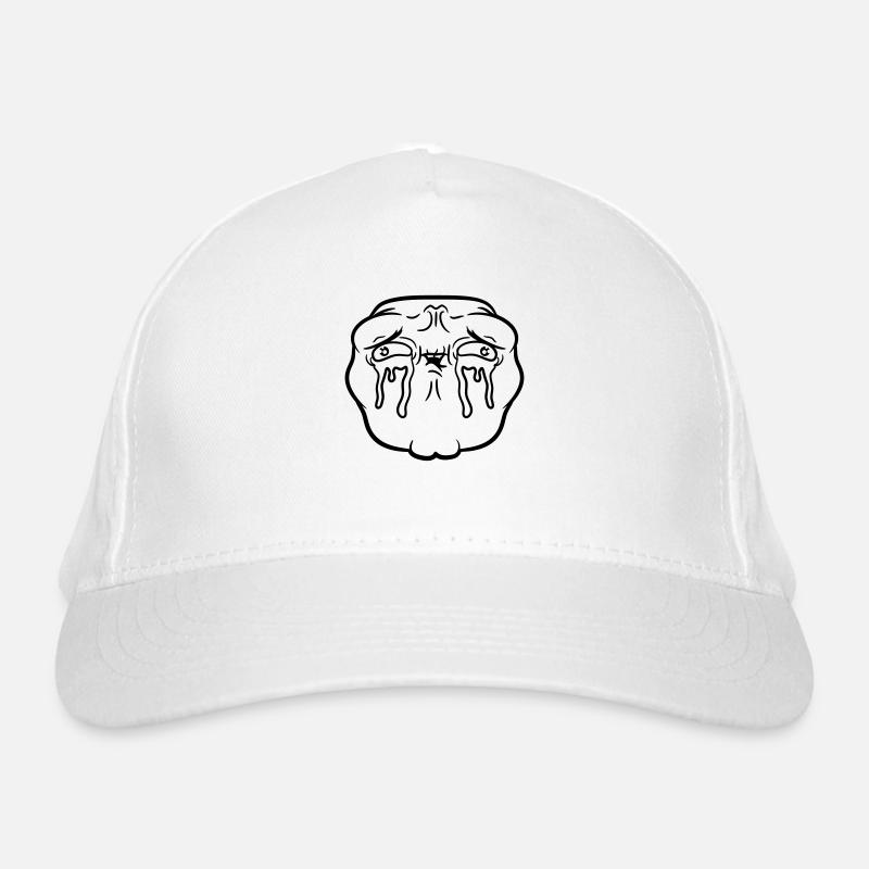 Weeping sad face tears unhappy Organic Baseball Cap