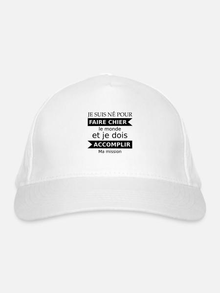 Faire chier - Casquette classique bio - blanc - Devant