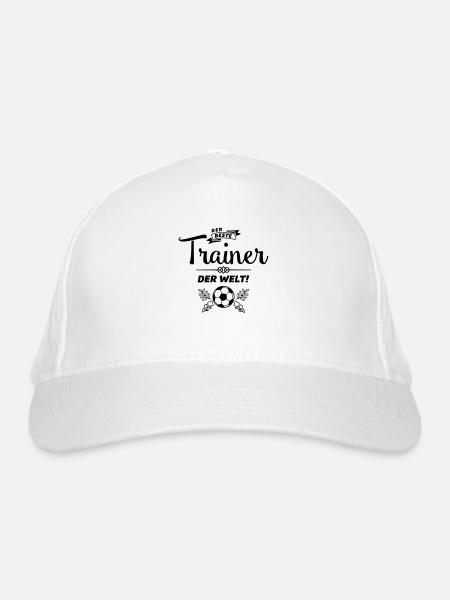 der beste trainer - Bio-Baseballkappe - Weiß - Vorne