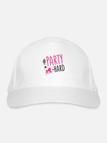 unicorn party hard - Bio-Baseballkappe - Weiß - Vorne