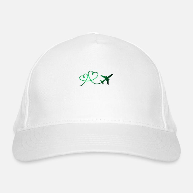 Flugzeug Flieger mit Herz Bio-Baseballkappe