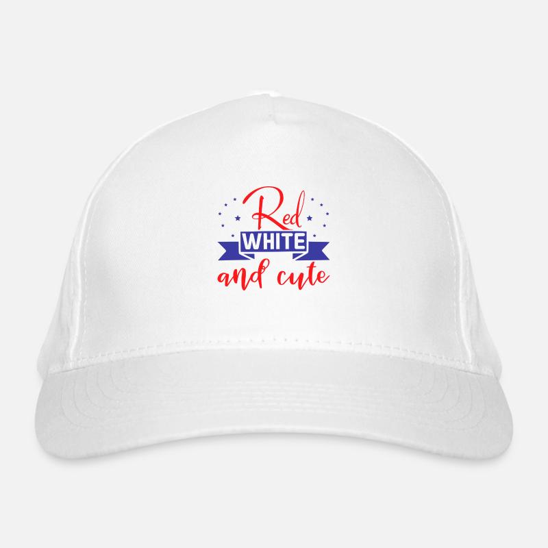Red White and cute Organic Baseball Cap