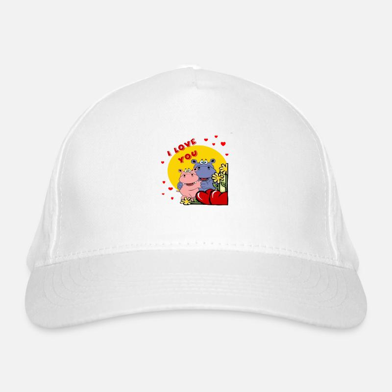 muttertag valentinstabe herz nilpferd hippo love Bio-Baseballkappe