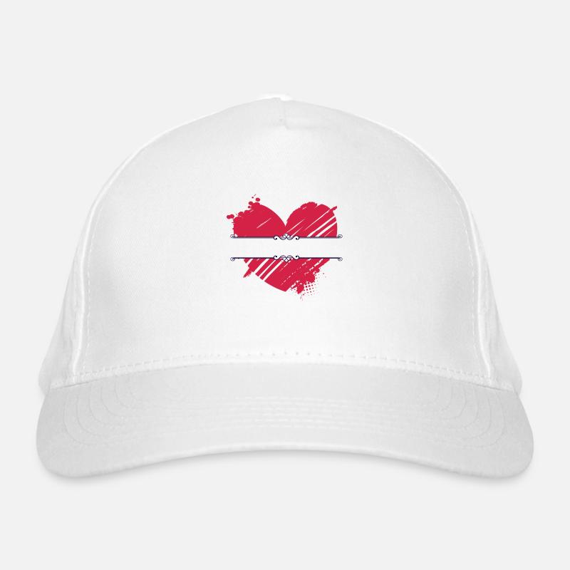 fente cardiaque rouge Casquette classique bio