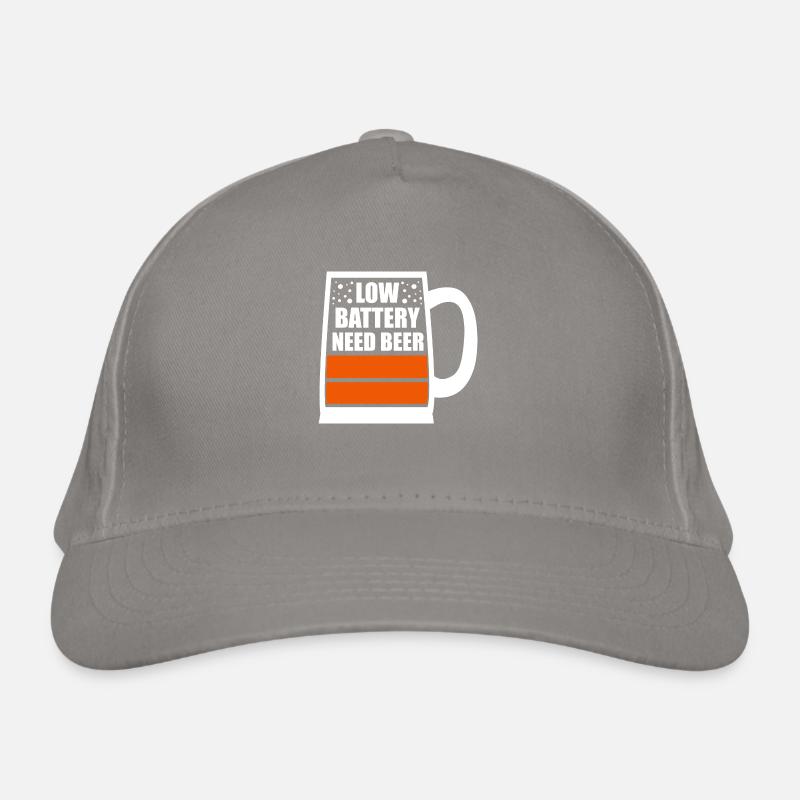 Low battery needs beer Organic Baseball Cap