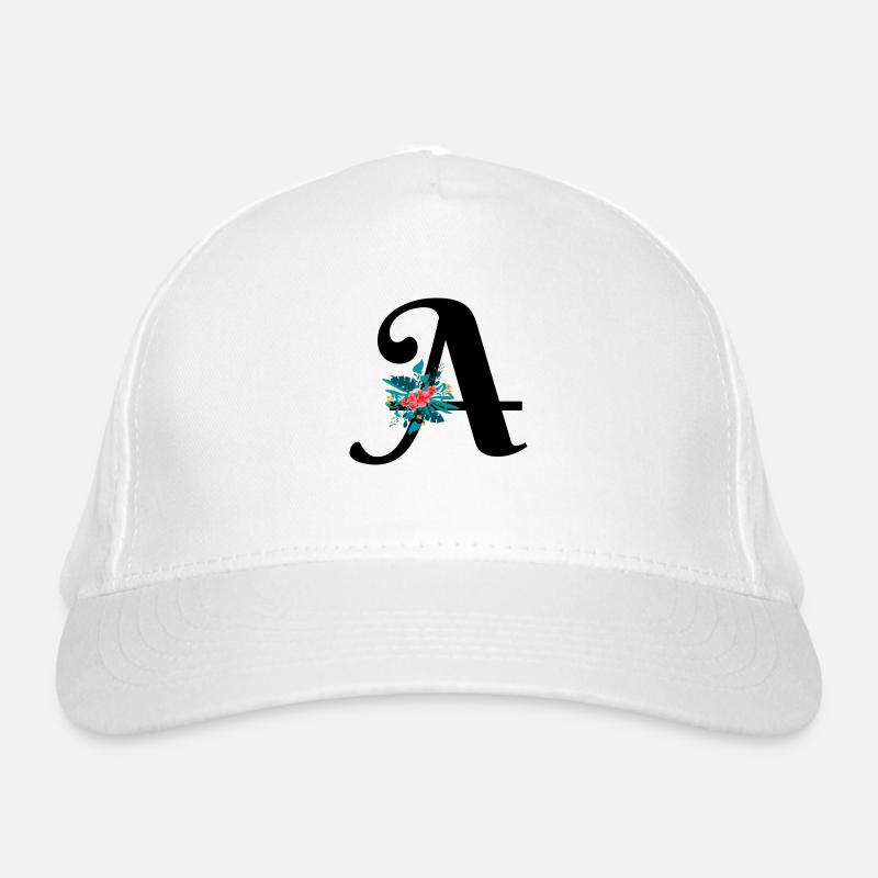 Buchstabe A blumig Bio-Baseballkappe