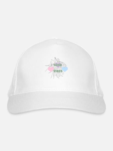 Good vibes - Bio-Baseballkappe - Weiß