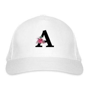 Lettre a floral - Casquette classique bio - blanc - Devant