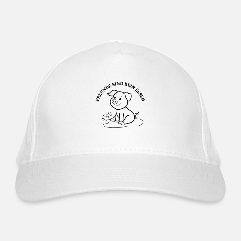 Freunde sind kein Essen - Bio-Baseballkappe - Weiß