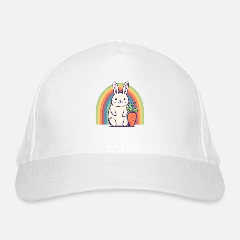 Regenbogen Hase Bio-Baseballkappe