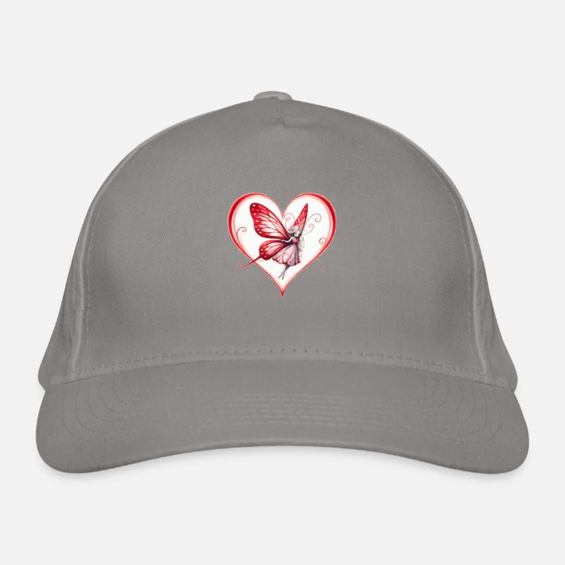 Coeur dessin de fée papillon Casquette classique bio