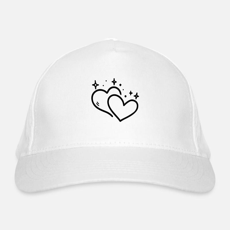 Deux coeurs paillettes Casquette classique bio