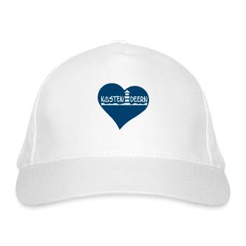 Küstendeern Herz Blau - Bio-Baseballkappe - Weiß - Vorne