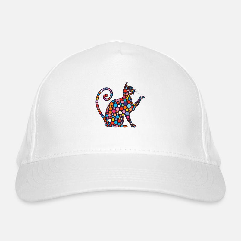 Chat en mosaïque coloré Casquette classique bio