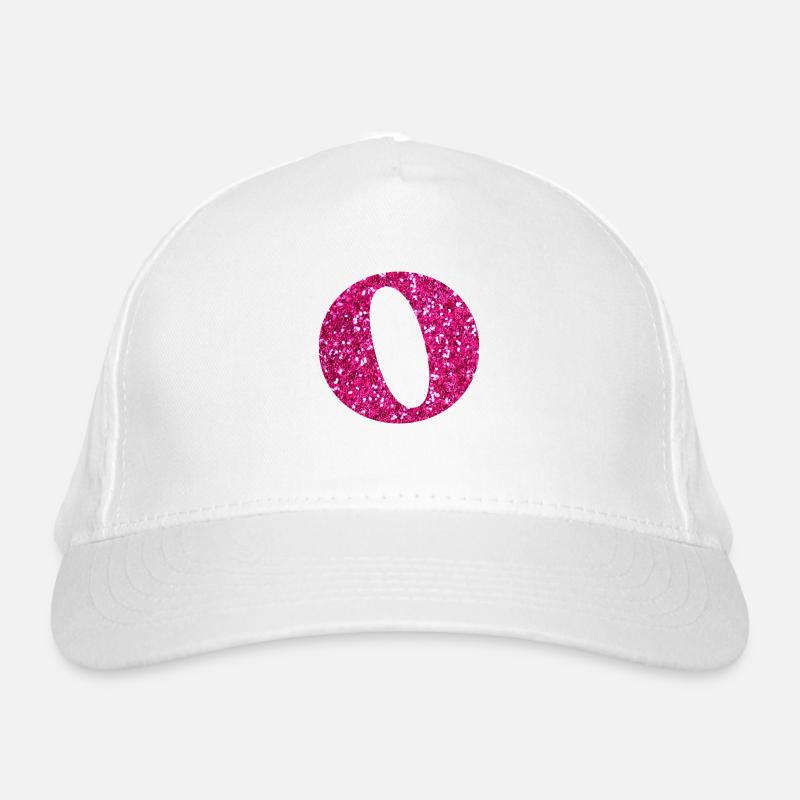 Lettre o rose pailleté Casquette classique bio