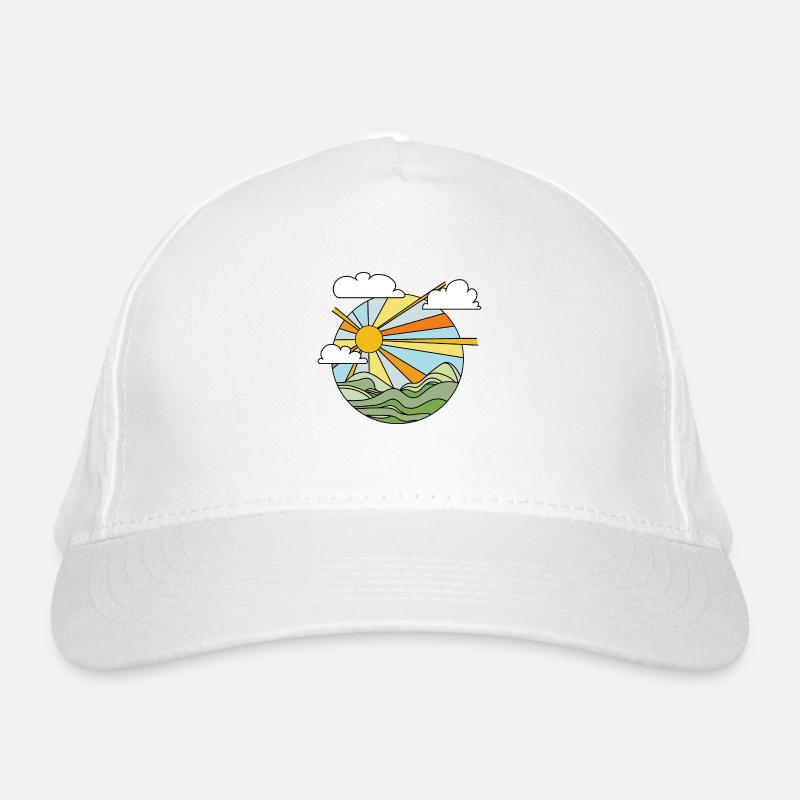 MONTAGNES - SUNSET GRAPHICS - Casquette classique bio - blanc