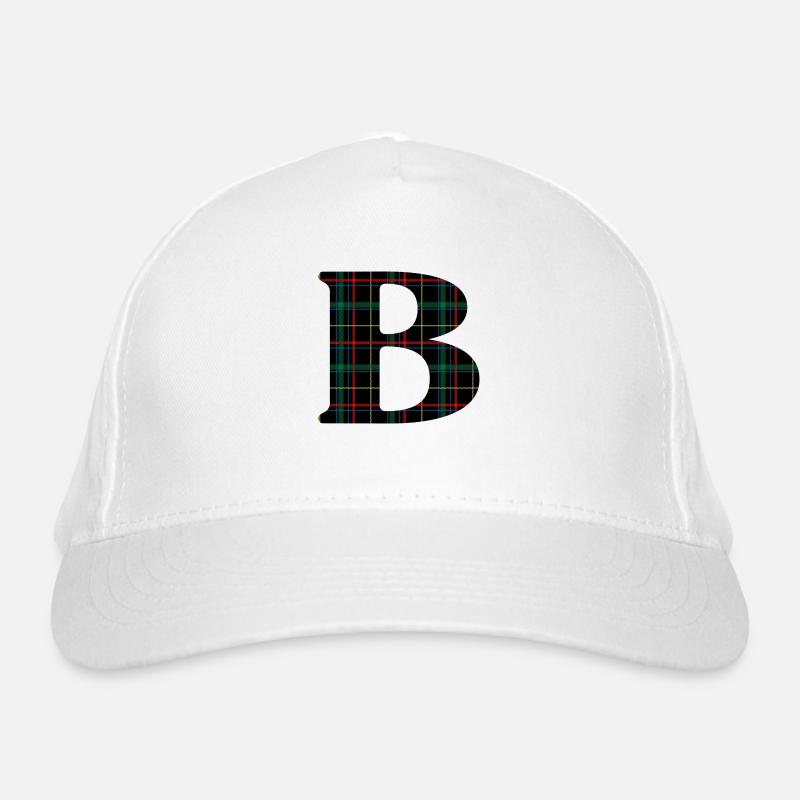 Monogrammiert b Schottischer Tartan Bio-Baseballkappe