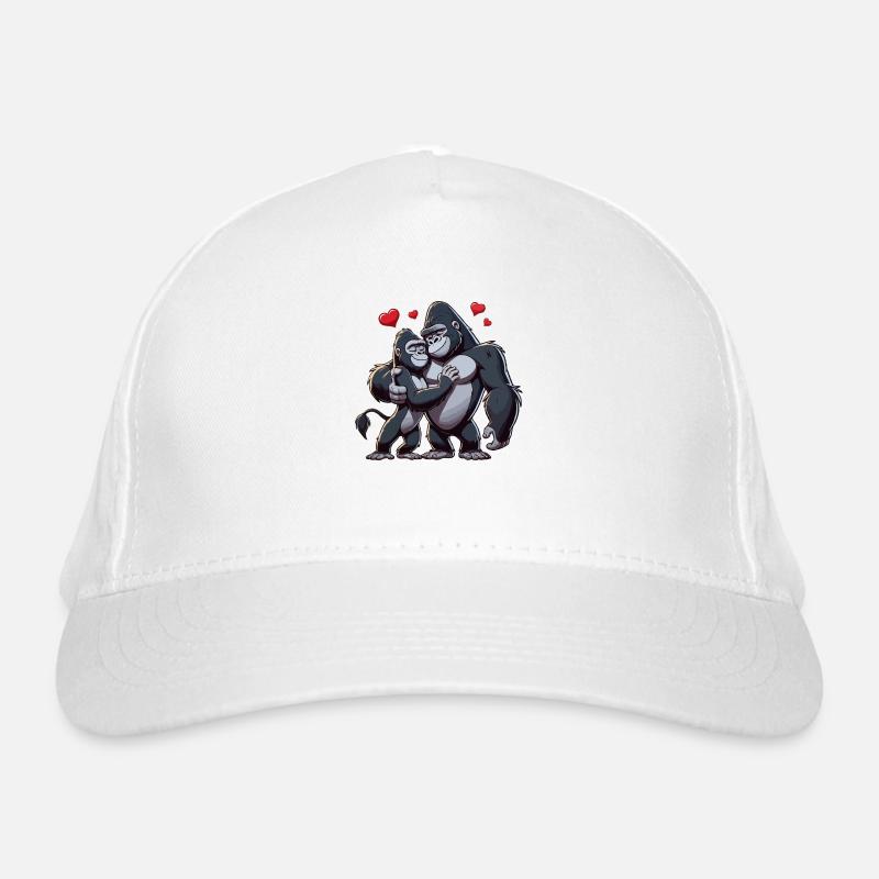 Gorilla couple Organic Baseball Cap