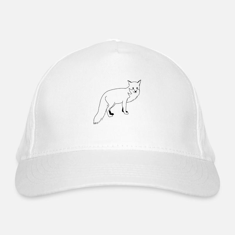 Renard - graphique en noir et blanc Casquette classique bio
