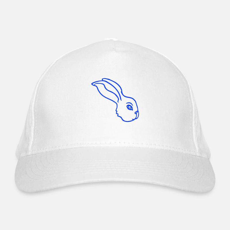 Bunny face peeking sideways profile side view Organic Baseball Cap