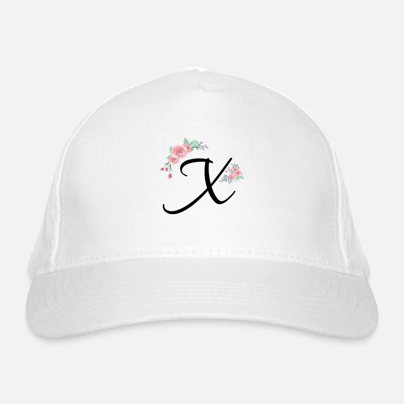 Lettre x fleurs Casquette classique bio