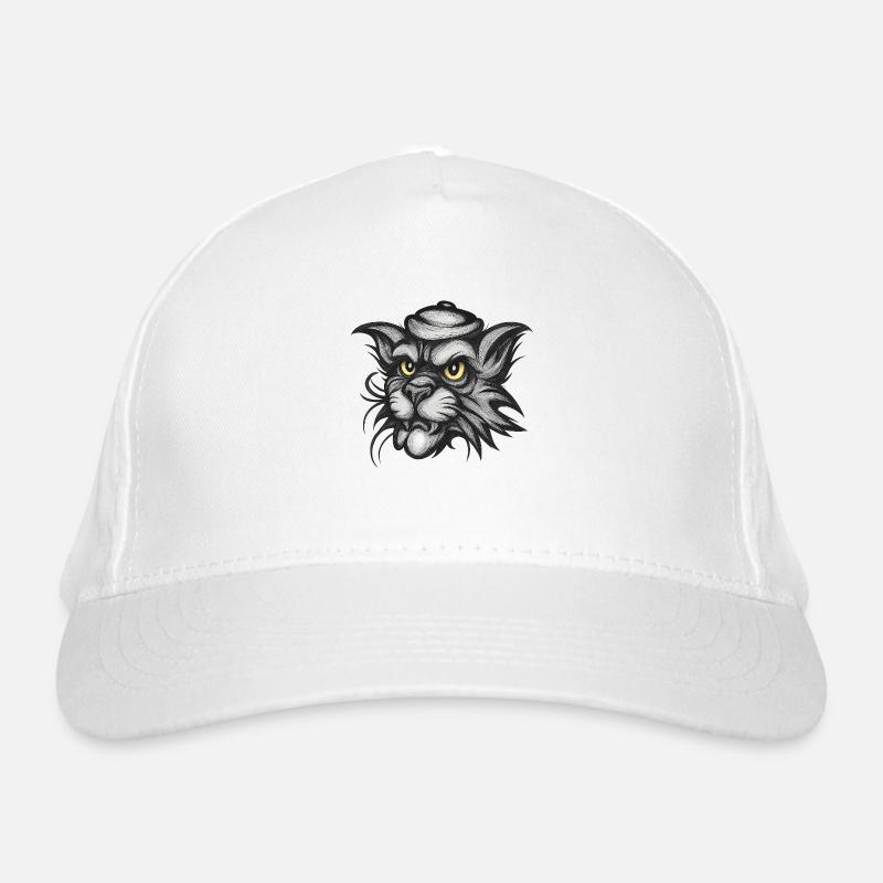 Starker Katzen Kopf – klassischer Tattoo-Style Bio-Baseballkappe