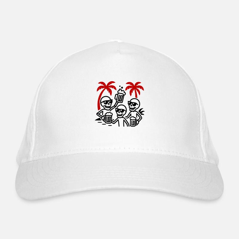 Beach Party Booze Skeleton Organic Baseball Cap