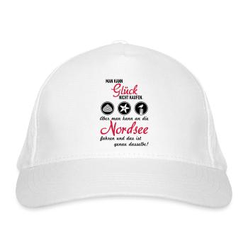 Glück Nordsee - Bio-Baseballkappe - Weiß - Vorne