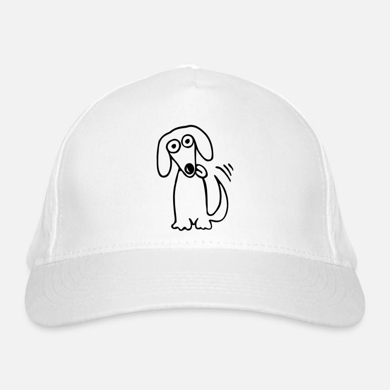 chien drôle doux chien de teckel de bande dessinée comique Fun Casquette classique bio
