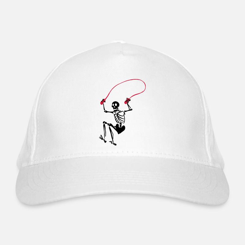 Skelett beim Seilhüpfen Bio-Baseballkappe