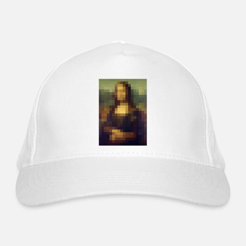 Mona Lisa 8-bit pixel painting Leonardo da Vinci Organic Baseball Cap