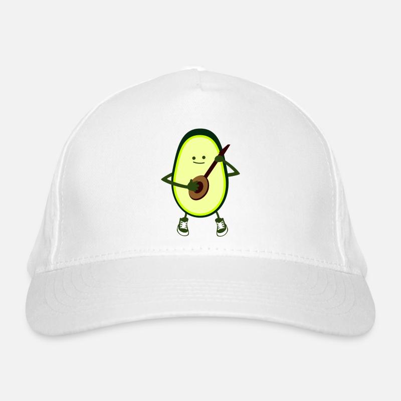 Acocado mit Gitarre Bio-Baseballkappe