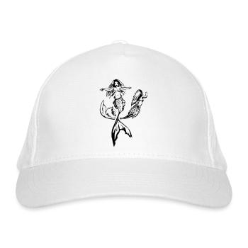 Two mermaids - Organic Baseball Cap - white - Front