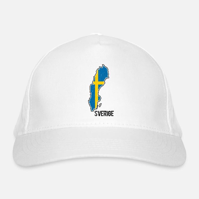 Souvenir du contour du drapeau de la Suède Casquette classique bio