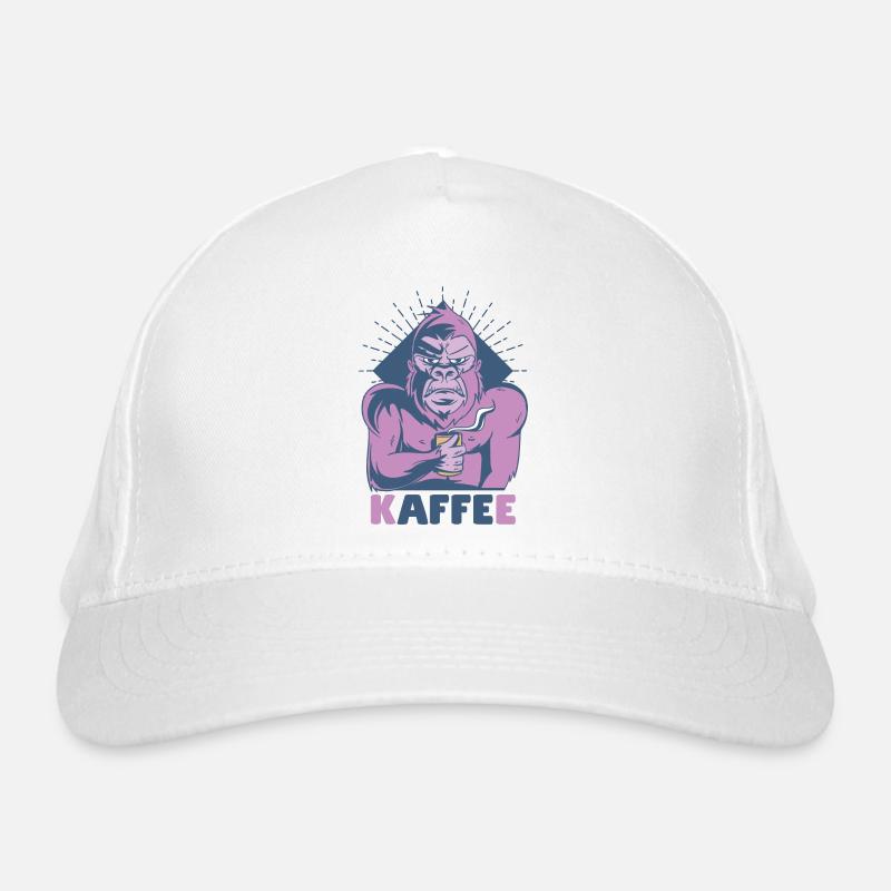 Affe trinkt Kaffee Bio-Baseballkappe