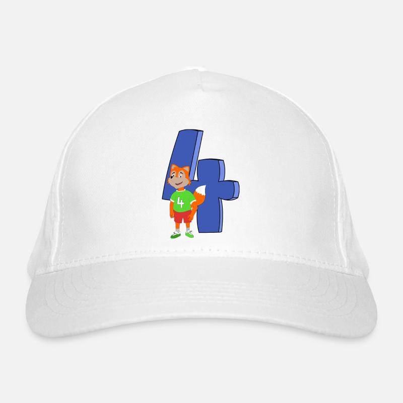 Fuchs 4 Geburtstag Bio-Baseballkappe