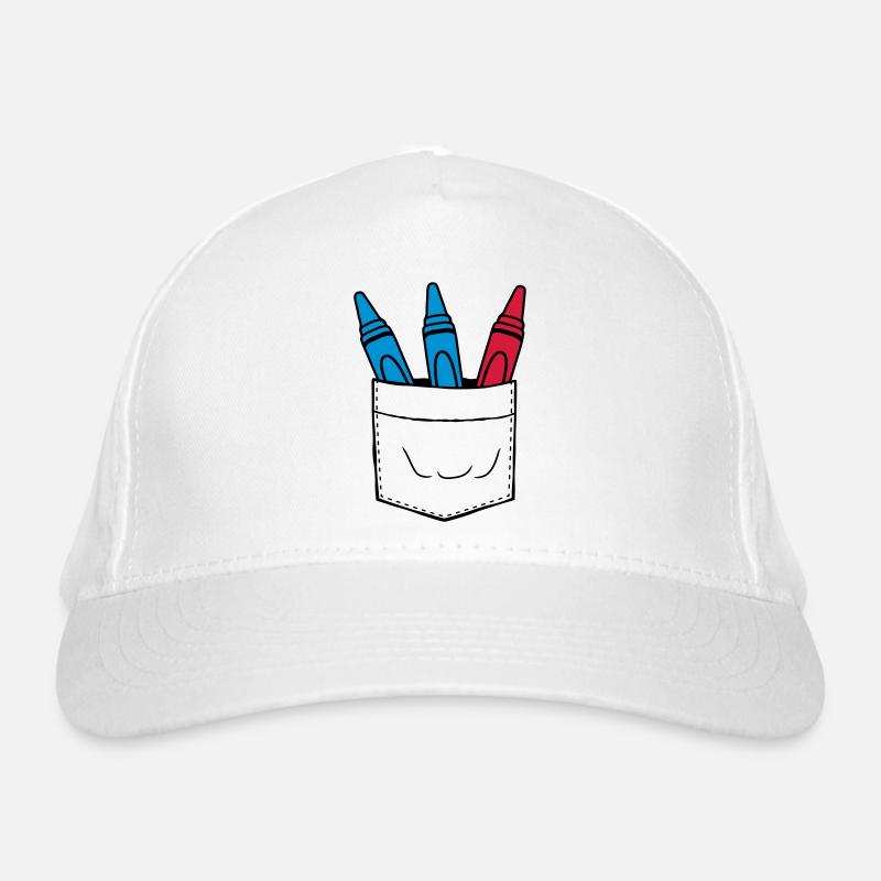 Poche de poitrine aux crayons de cire colorés sur la route Casquette classique bio