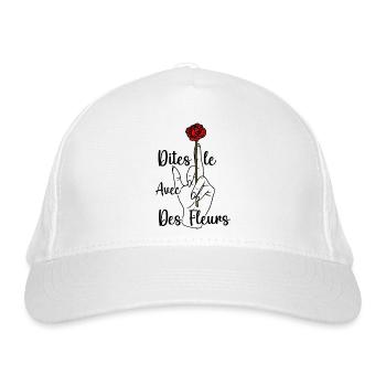 dites le avec des fleurs fuck humour - Casquette classique bio - blanc - Devant