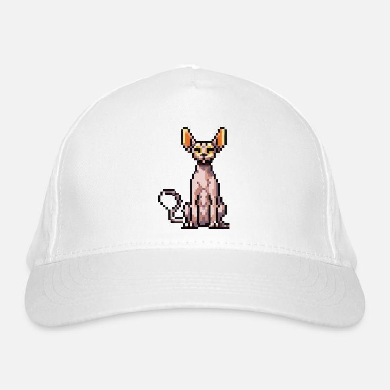 Katze Pixel Kunst Geschenkidee Bio-Baseballkappe