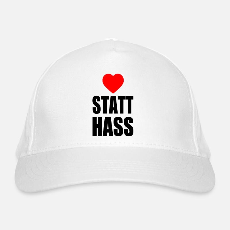 Herz statt hass Bio-Baseballkappe