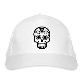 tete de mort mexicaine - Casquette classique bio - blanc - Devant