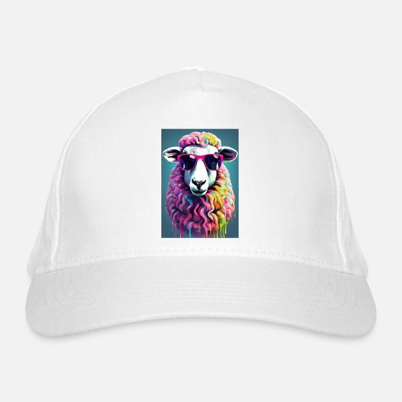 Sheep with glasses Organic Baseball Cap
